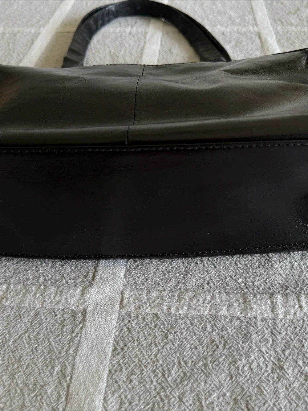 HOBO Black Leather Shoulder Bag with Gold Hardware